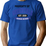 Greendale Community College Human Being Vintage Logo (1) T-Shirt - Blue