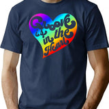 Groove Is In The Heart T-Shirt - Retro Graphic Tee for Men & Women - Navy