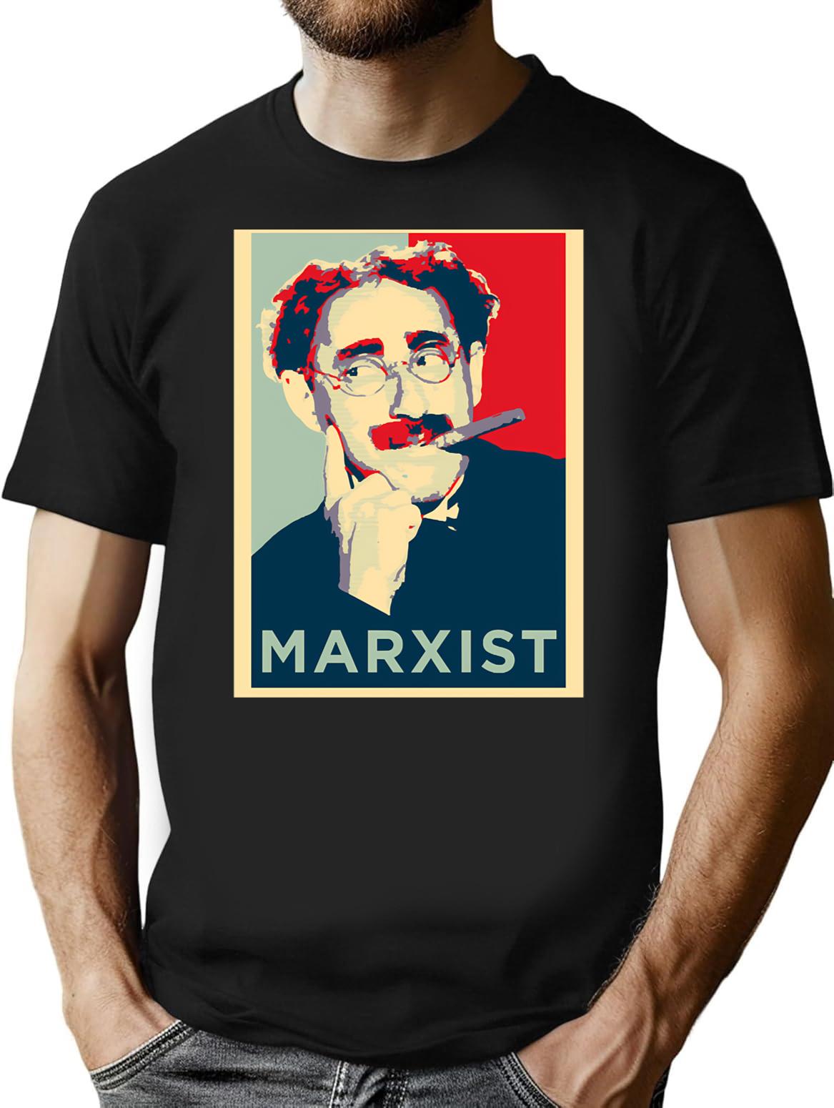 Groucho Marxist (hope Parody) T-Shirt - Retro Graphic Tee for Men & Women - Black