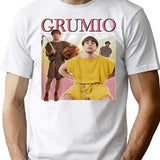 Grumio Plebs T-Shirt - Retro Graphic Tee for Men & Women - White
