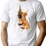 Guitar T-Shirt - Retro Graphic Tee for Men & Women - White