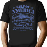 Gulf Of America Fishing Club T-Shirt - Retro Graphic Tee for Men & Women - Black