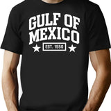 Gulf Of Mexico Est. 1550 T-Shirt - Retro Graphic Tee for Men & Women - Black
