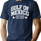 Gulf Of Mexico Est. 1550 T-Shirt - Retro Graphic Tee for Men & Women - Navy