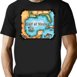 Gulf Of Mexico T-Shirt - Retro Graphic Tee for Men & Women - Black