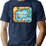 Gulf Of Mexico T-Shirt - Retro Graphic Tee for Men & Women - Navy