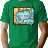 Gulf Of Mexico T-Shirt - Retro Graphic Tee for Men & Women - Green