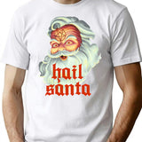 Hail Santa (1) T-Shirt - Retro Graphic Tee for Men & Women - White