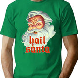 Hail Santa (1) T-Shirt - Retro Graphic Tee for Men & Women - Green