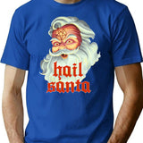 Hail Santa (1) T-Shirt - Retro Graphic Tee for Men & Women - Blue