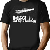 Halley's Comet Funny Geeks Graphic Sciences Ufo Astronomys Astrology Mens Womens Ladies T-Shirt - Black
