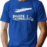 Halley's Comet Funny Geeks Graphic Sciences Ufo Astronomys Astrology Mens Womens Ladies T-Shirt - Blue
