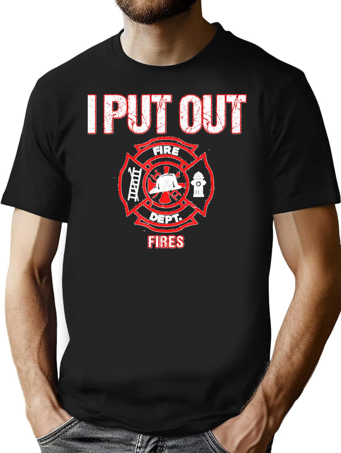 Halloween Costume Funny Firefighter I Put Out Fires Firemen Classic T-Shirt - Black