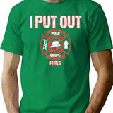Halloween Costume Funny Firefighter I Put Out Fires Firemen Classic T-Shirt - Green