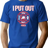 Halloween Costume Funny Firefighter I Put Out Fires Firemen Classic T-Shirt - Blue