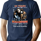 Halloween Ends 44 Years T-Shirt - Retro Graphic Tee for Men & Women - Navy