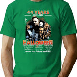 Halloween Ends 44 Years T-Shirt - Retro Graphic Tee for Men & Women - Green