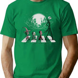 Halloween Road T-Shirt - Retro Graphic Tee for Men & Women - Green