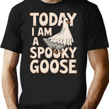 Halloween Shopping Spooky Goose T-Shirt - Retro Graphic Tee for Men & Women - Black