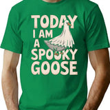 Halloween Shopping Spooky Goose T-Shirt - Retro Graphic Tee for Men & Women - Green