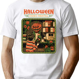 Halloween Video Rental T-Shirt - Retro Graphic Tee for Men & Women - White