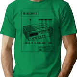 Ham Radio Transceiver Schematics Black On White Background T-Shirt - Green