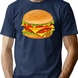 Hamburger T-shirt - Retro Graphic Tee for Men & Women - Navy
