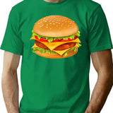 Hamburger T-shirt - Retro Graphic Tee for Men & Women - Green