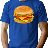 Hamburger T-shirt - Retro Graphic Tee for Men & Women - Blue