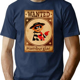 Hamburglar Wanted Original Willow Days T-Shirt - Retro Graphic Tee for Men & Women - Navy