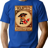 Hamburglar Wanted Original Willow Days T-Shirt - Retro Graphic Tee for Men & Women - Blue