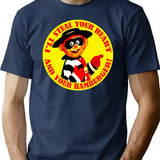 Hamburgled T-Shirt - Retro Graphic Tee for Men & Women - Navy