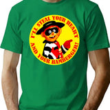Hamburgled T-Shirt - Retro Graphic Tee for Men & Women - Green