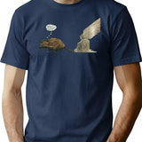Hand Drawn Impatient Beaver T-Shirt - Retro Graphic Tee for Men & Women - Navy