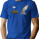 Hand Drawn Impatient Beaver T-Shirt - Retro Graphic Tee for Men & Women - Blue