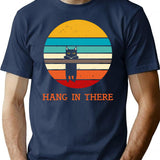 Hang In There T-Shirt - Retro Graphic Tee for Men & Women - Navy