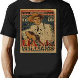 Hank_william Classic Classique T-Shirt - Retro Graphic Tee for Men & Women - Black