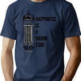 Happiness Is A Warm Tube Vacuum Tube Valve T-Shirt - Navy