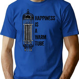 Happiness Is A Warm Tube Vacuum Tube Valve T-Shirt - Blue