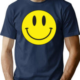 Happy Acid Smile Techno 90s Retro Gift Hardcore T-Shirt - Navy