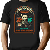 Happy Happy Halloween T-Shirt - Retro Graphic Tee for Men & Women - Black