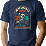 Happy Happy Halloween T-Shirt - Retro Graphic Tee for Men & Women - Navy