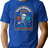 Happy Happy Halloween T-Shirt - Retro Graphic Tee for Men & Women - Blue