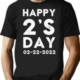 Happy Twosday 2's Day 2022 Tuesday February 22nd 2022 T-Shirt - Black