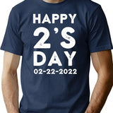 Happy Twosday 2's Day 2022 Tuesday February 22nd 2022 T-Shirt - Navy