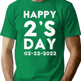 Happy Twosday 2's Day 2022 Tuesday February 22nd 2022 T-Shirt - Green