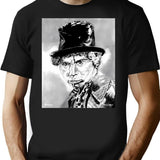 Harpo Marx Portrait T-Shirt - Retro Graphic Tee for Men & Women - Black