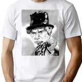 Harpo Marx Portrait T-Shirt - Retro Graphic Tee for Men & Women - White