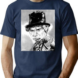 Harpo Marx Portrait T-Shirt - Retro Graphic Tee for Men & Women - Navy