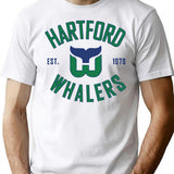 Hartford Whalers Ct T-Shirt - Retro Graphic Tee for Men & Women - White